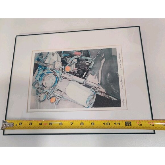 White Harley Art Print Linda Van Tassell Framed 14x11 Signed #12/100 9.75x7" - Picture 9 of 11